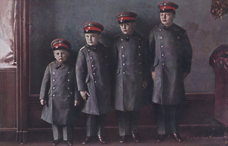 Sønnene til kronprins Wilhelm av Tyskland i militæruniform (bilde) av Photographer German