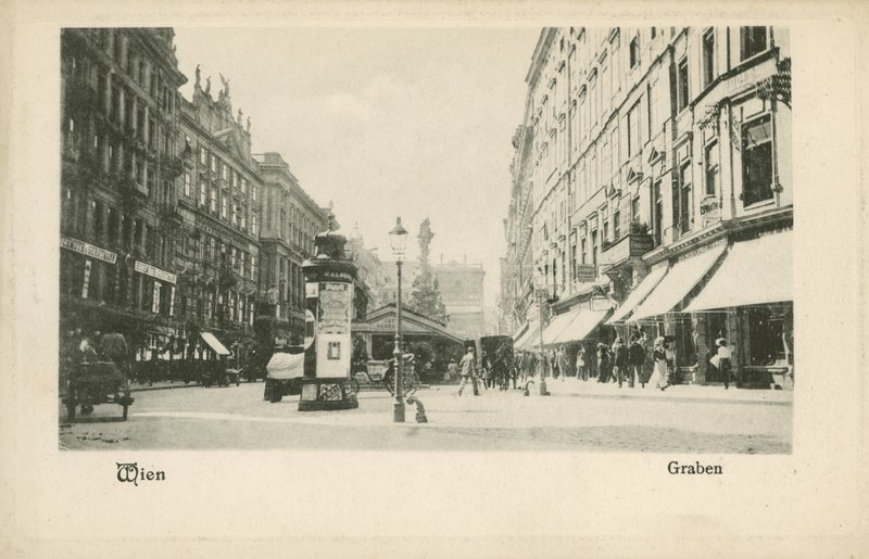 Utsikt over Vienna street (s/hv-bilde) av Photographer German