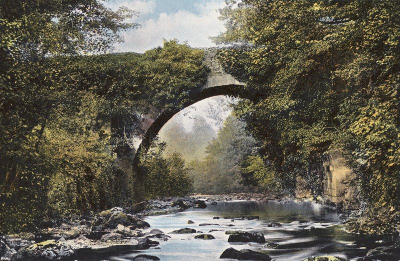 Irland: Dargle Bridge, County Wicklow (farget bilde) av Photographer Irish