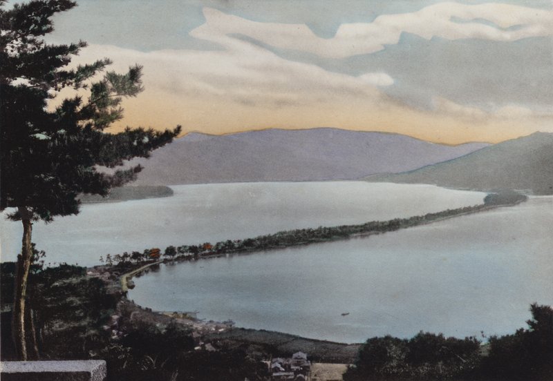 Japan, ca. 1912: Amano-Hashidate en av tre mest bemerkede scener i Japan; Omtrent 80 miles fra Kyoto (bilde) av Photographer Japanese