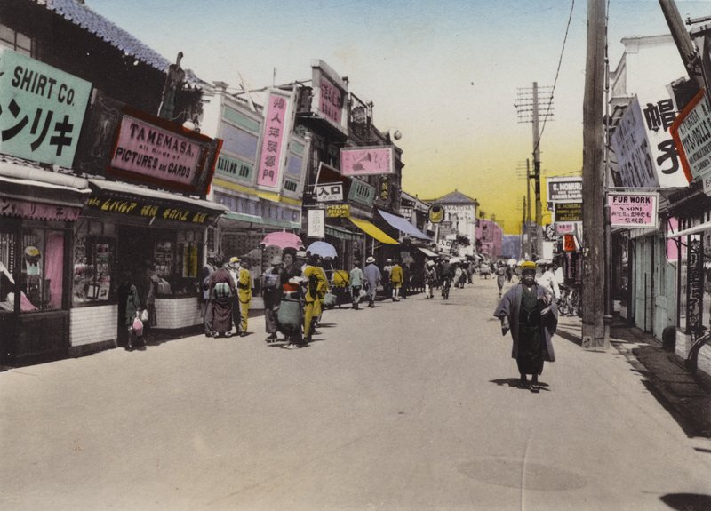 Japan, ca. 1912: Matomachi Street, Kobe (bilde) av Photographer Japanese