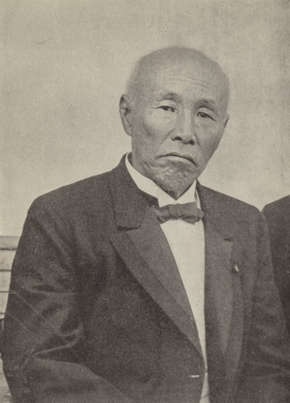 Okuma Shigenobu, Japans statsminister ved utbruddet av første verdenskrig (s/hv-bilde) av Photographer Japanese