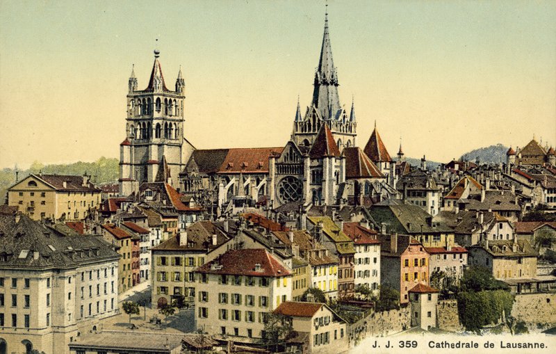 Lausanne-katedralen (fargebilde) av Photographer Swiss