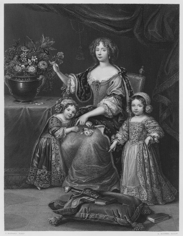 Henrietta av Orleans, datter av Charles 1, fra bildet i Royal Collection av Pierre Mignard