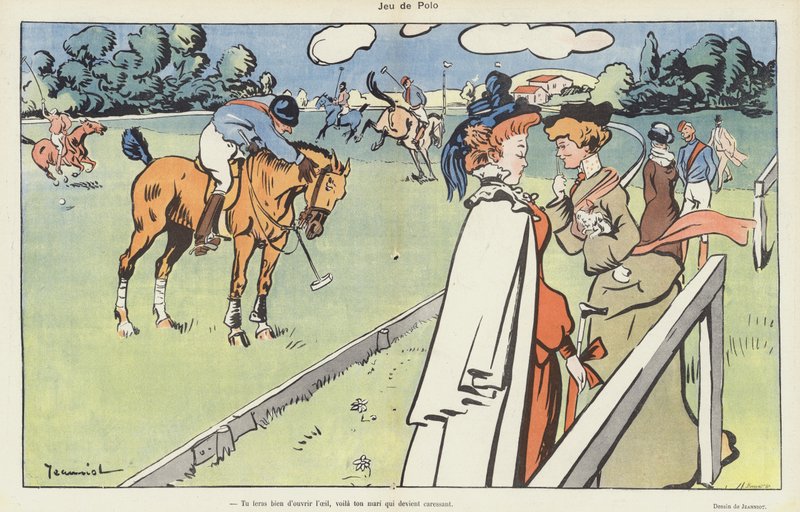 Et parti polo. Illustrasjon for Le Rire av Pierre Georges Jeanniot