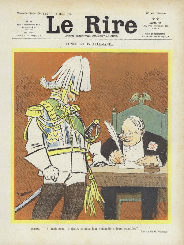 tysk forlik. Illustrasjon for Le Rire av Pierre Georges Jeanniot