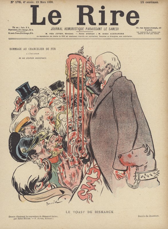 Skålen av Bismarck. Illustrasjon for Le Rire av Pierre Georges Jeanniot