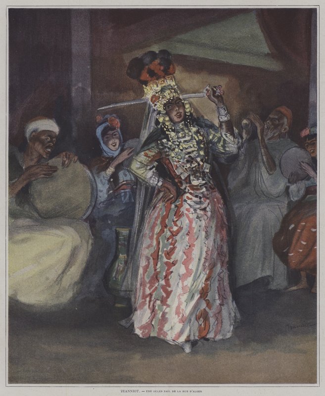En Ouled Nail fra Rue d'Alger (En Oulde Nail streetdanser fra Alger) av Pierre Georges Jeanniot