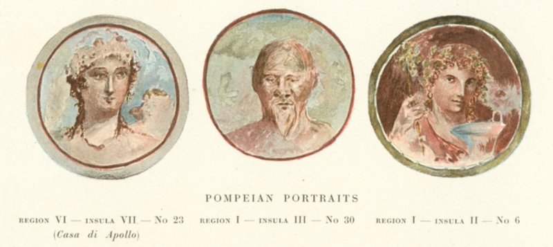 Pompeianske portretter (litho i farger) av Pierre Gusman