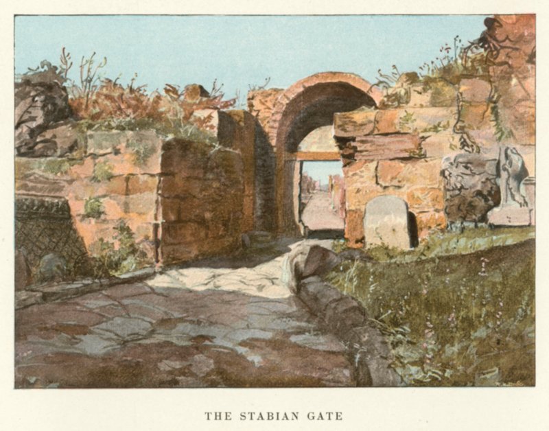 Stabianporten (farge litho) av Pierre Gusman