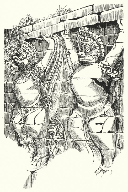Garudas, Elephants' Terrace (gravering) av Pierre Jeannerat de Beerski