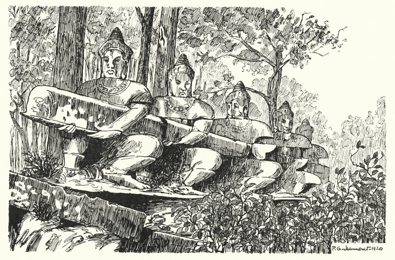 Giants of the balustrade (gravering) av Pierre Jeannerat de Beerski