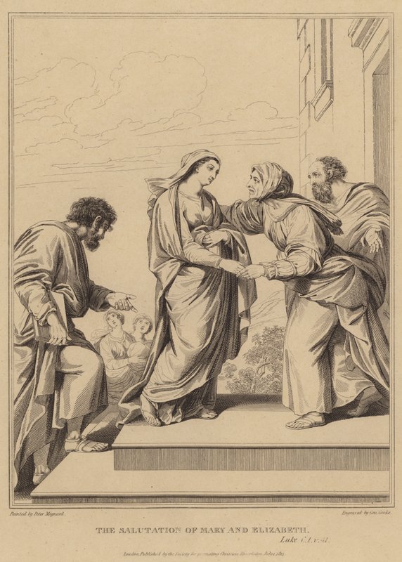 Hilsen til Maria og Elizabeth, Luke av Pierre Mignard