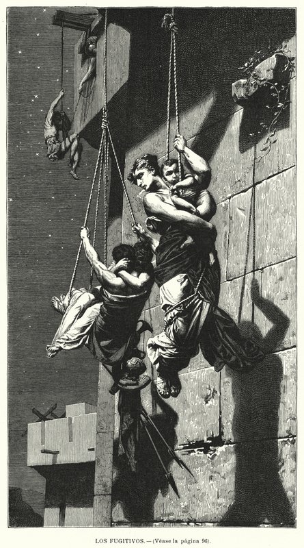 De athenske flyktningene (litho) av Pierre Paul Lêon Glaize