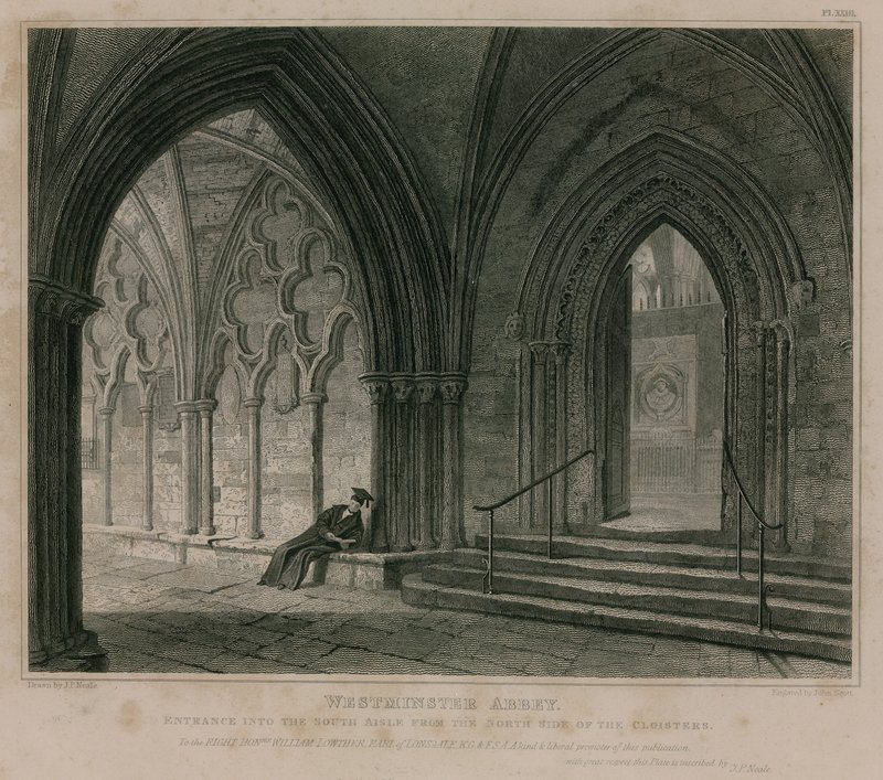 Inngang til South Aisle, Westminster Abbey, London av Pieter Jansz. Quast
