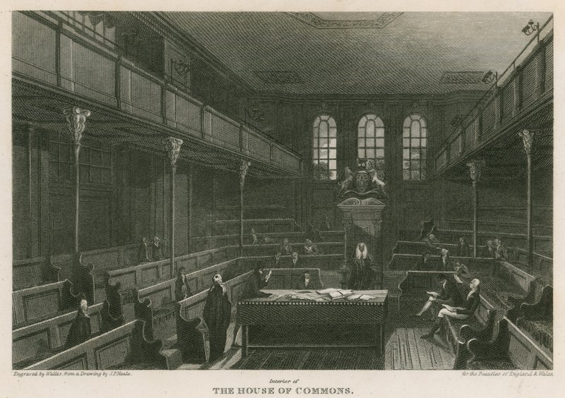 Interiør av Underhuset, Westminster, London av Pieter Jansz. Quast