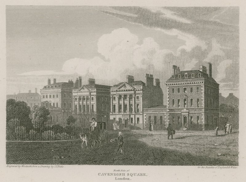 Nordsiden av Cavendish Square, London av Pieter Jansz. Quast