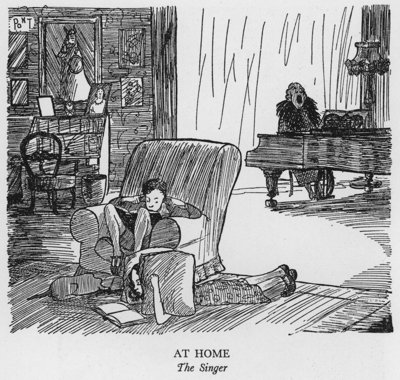 At Home, The Singer (litho) av Pont