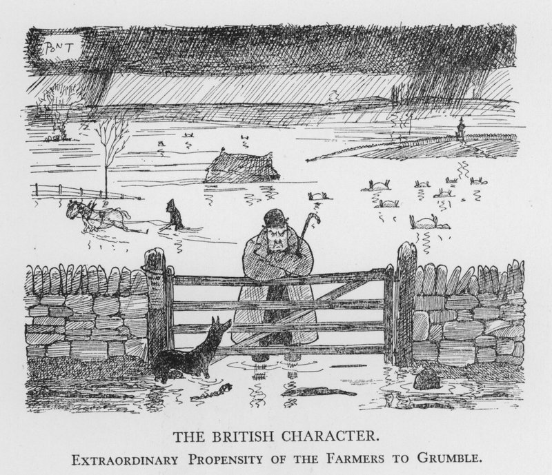 Den britiske karakteren, bøndenes ekstraordinære tilbøyelighet til å knurre (litho) av Pont