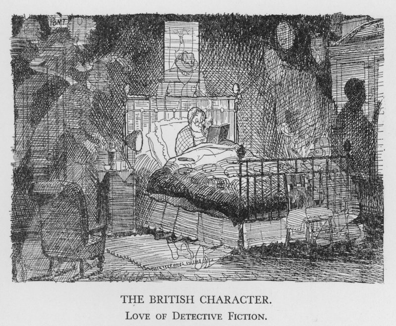 Den britiske karakteren, Love of Detective Fiction (litho) av Pont