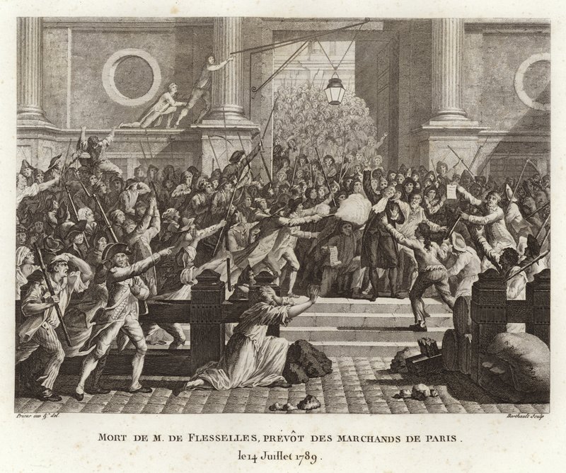 Jacques de Flesselles død av Prieur