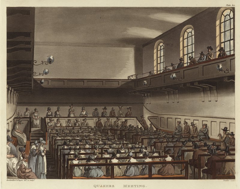 Kvekere møte av Pugin and Rowlandson
