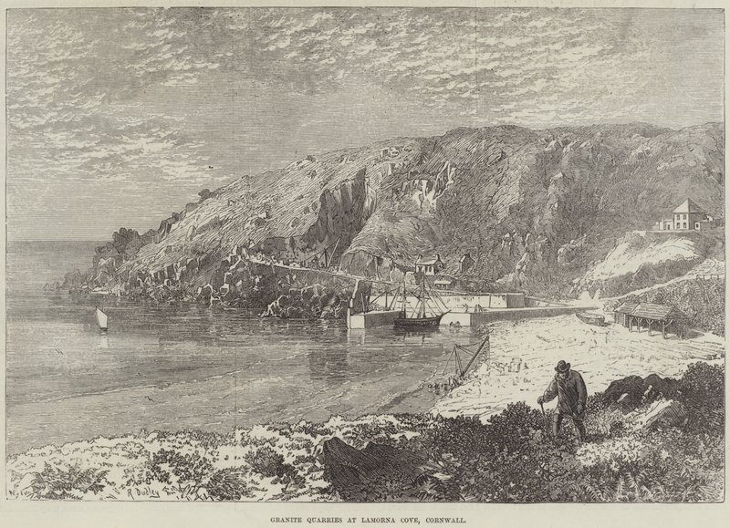 Granittbrudd ved Lamorna Cove, Cornwall av R. Dudley