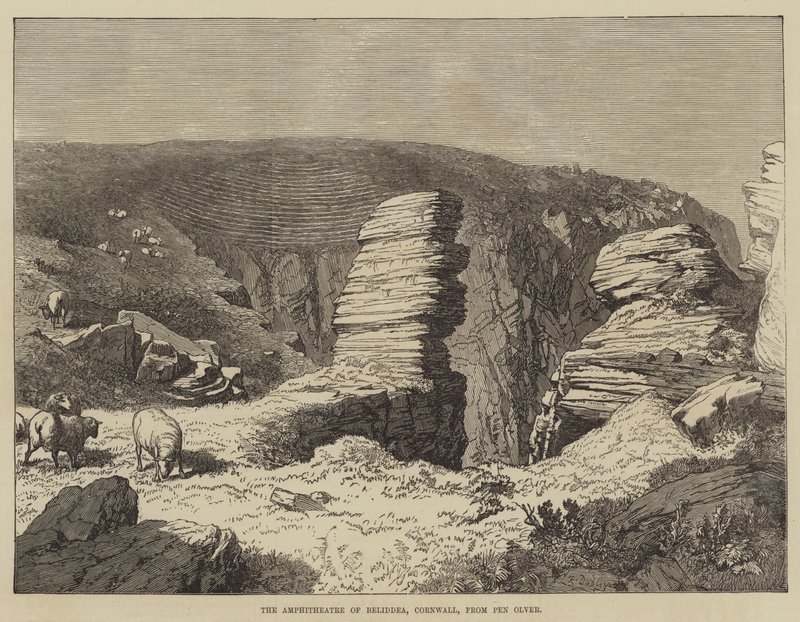 Amphitheatre of Beliddea, Cornwall, fra Pen Olver av R. Dudley