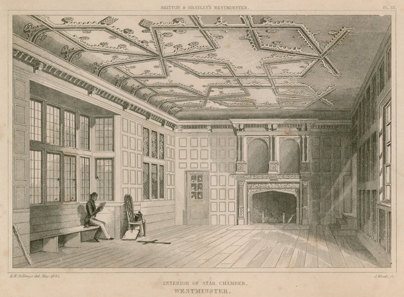 Interiøret i Star Chamber, Westminster av R. W. Billings