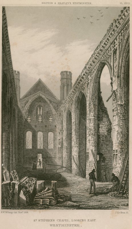 St Stephen's Chapel, Westminster, London, med utsikt mot øst av R. W. Billings