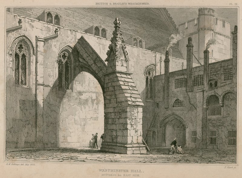 Westminster Hall, støtteben på østsiden av R. W. Billings
