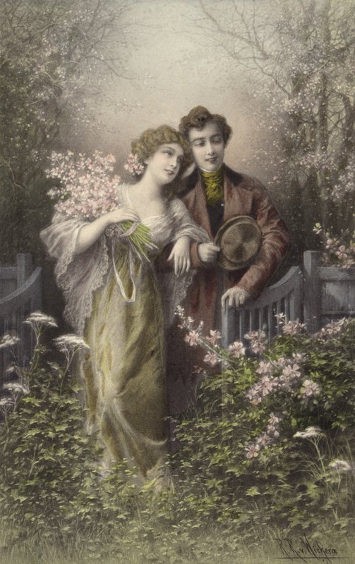 Par med blomst av Raimund Ritter Von Brennerstein Wichera