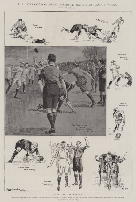 Den internasjonale rugby-fotballkampen, England mot Wales av Ralph Cleaver