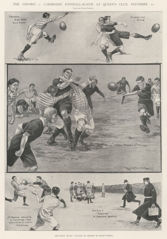 Oxford v Cambridge fotballkamp på Queen