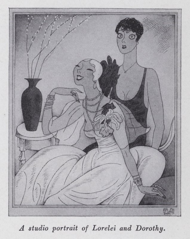 Illustrasjon for "But Gentlemen Marry Brunettes" av Anita Loos (litho) av Ralph Barton