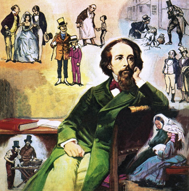 Charles Dickens med karakterene sine av Ralph Bruce