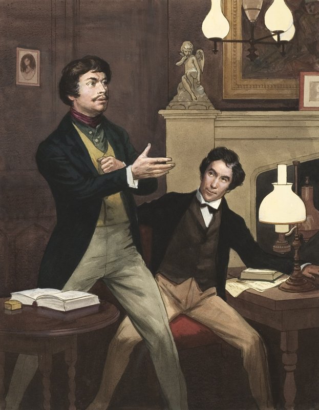 Henry Irving (1870–1919) med William Hoskins (gouache på papir) av Ralph Bruce