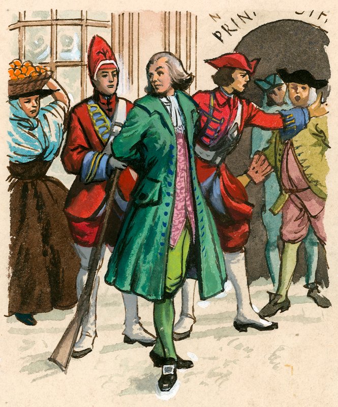 Redaktøren John Wilkes blir sendt i fengsel for å ha angrepet regjeringen av Ralph Bruce