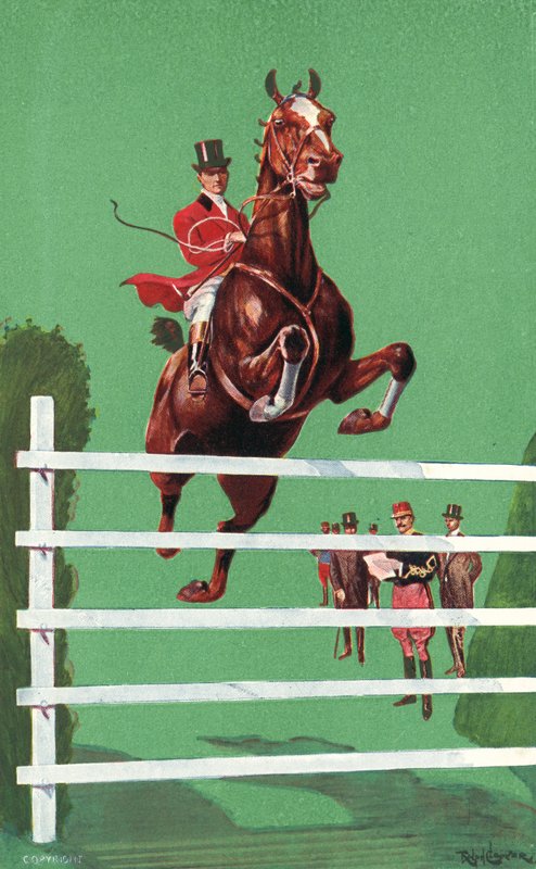 International Horse Show, Olympia, London, juni 1908 (farge litho) av Ralph Cleaver
