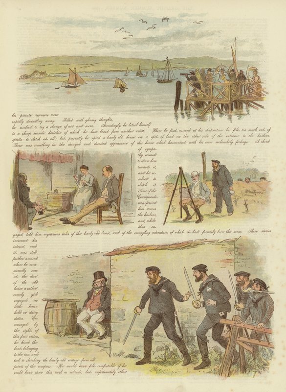 Paul og Virginia, eller den aller siste av smuglerne (chromolitho) av Randolph Caldecott