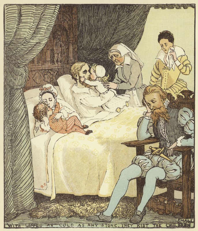 The Babes In The Wood (farge litho) av Randolph Caldecott