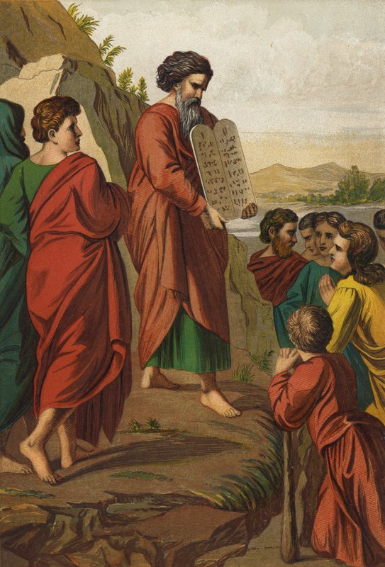 Moses steg ned fra fjellet av Raffaello Sanzio Raphael
