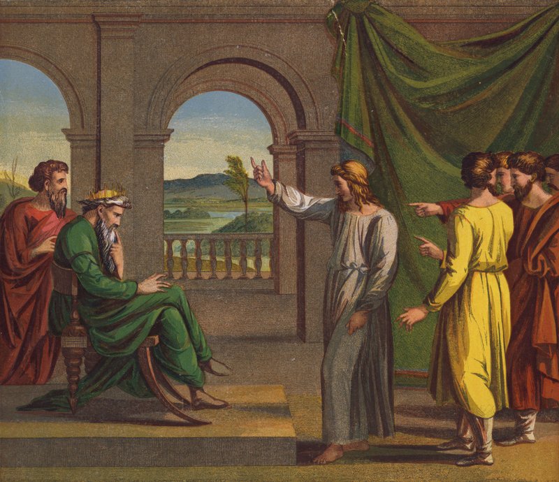 Josef tolker Faraos drøm av after Raphael