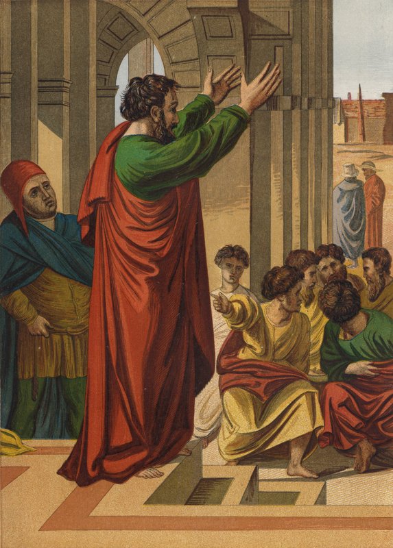 Paulus forkynner i Athen av after Raphael