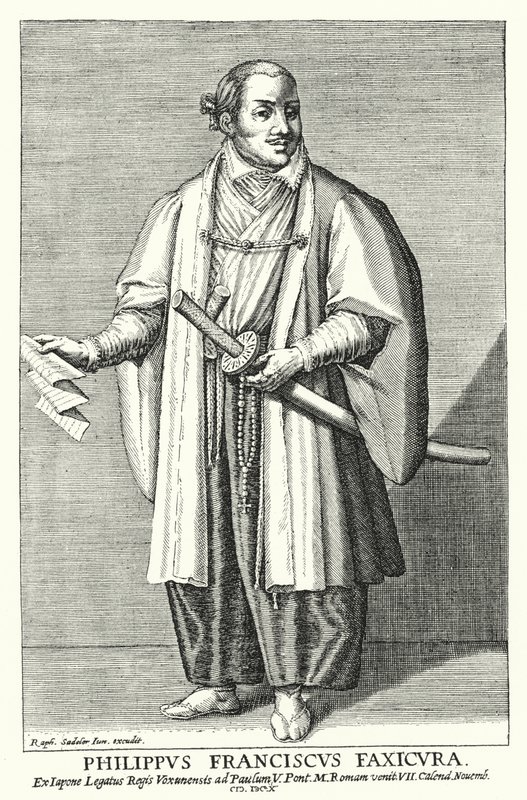 Hasekura Tsunenaga, japansk ambassadør til paven, 1615 av Raphael I after Sadeler