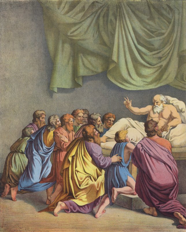 Jakob velsigner barna sine (farge litho) av after Raphael