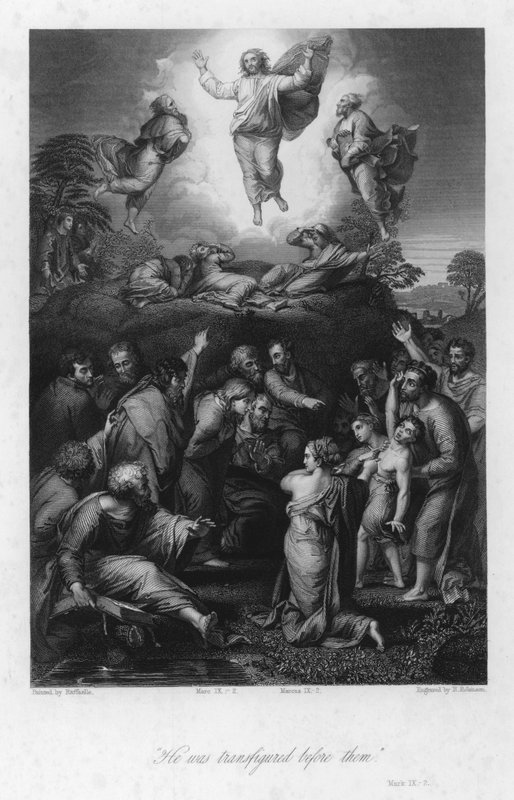 The Transfiguration, Mark IX, 2 (gravering) av after Raphael