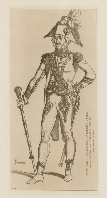 Drum Major av chasseurs en pied av den konsulære vakt, 1802-04 av Raphael Jacquemin