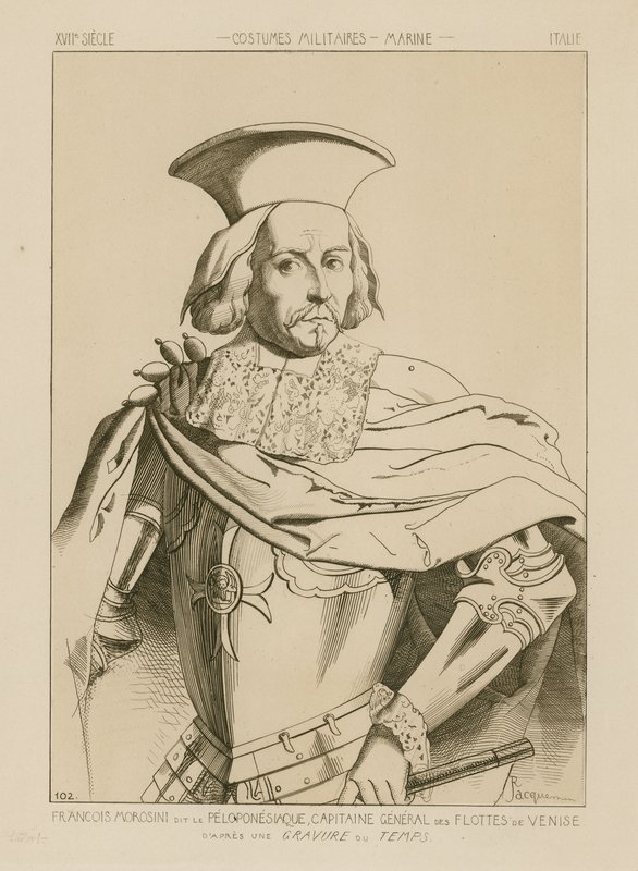 Francesco Morosini, kalt Peloponnesiaco, generalkaptein for Venezias flåter av Raphael Jacquemin