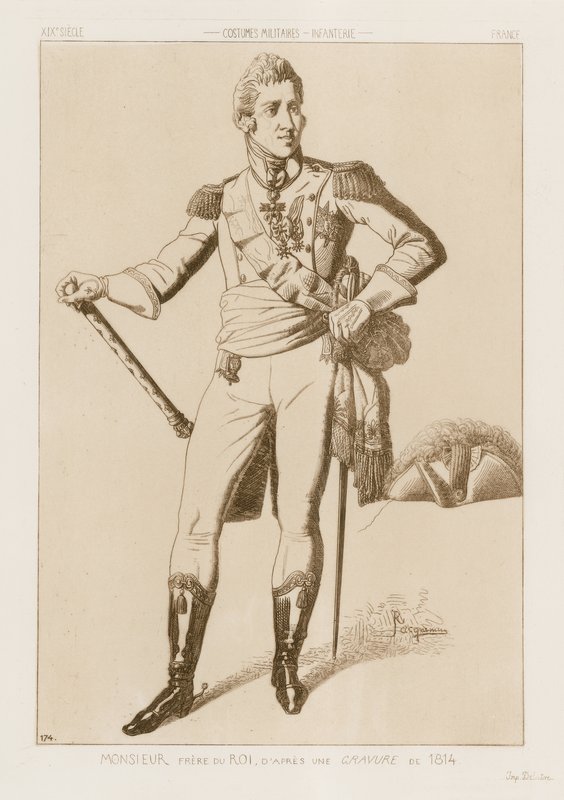 Gentleman - bror til kongen, etter en gravering fra 1814 av Raphael Jacquemin